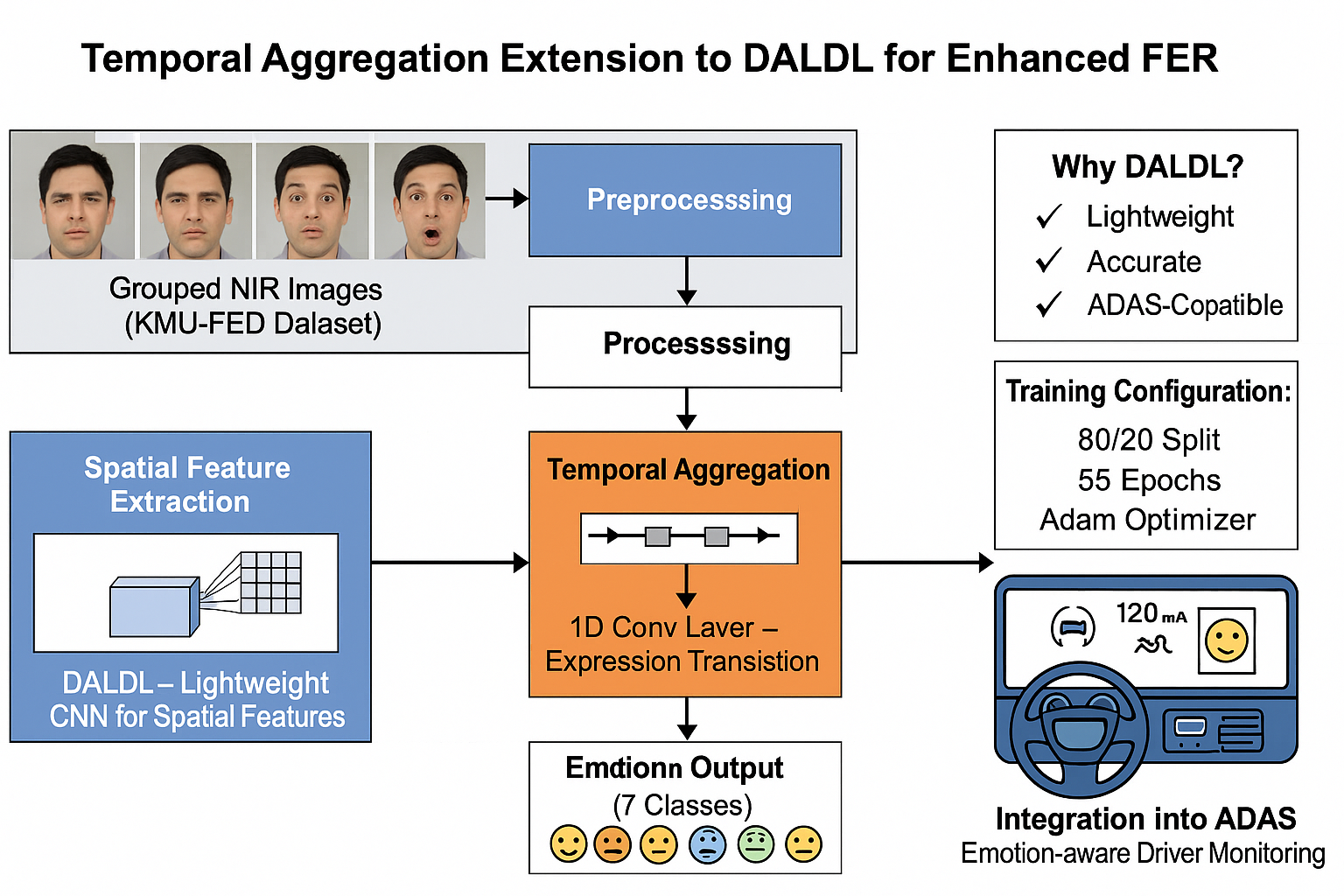 Driver FER temporal-aggregation architecture diagram