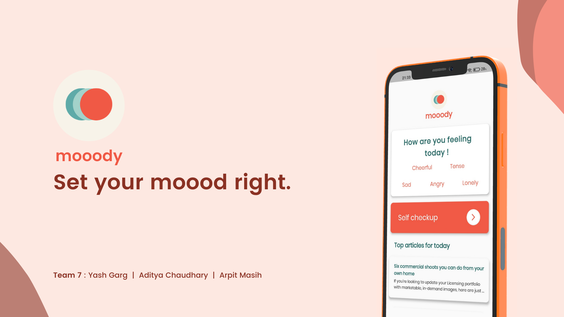Mooody mental wellness app